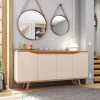 Buffet Balcão 1.6 Sala de Jantar 4 Portas Grace Casa D Off White/Noce