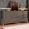 Buffet Balcão Sala de Jantar 4 Portas Lizz 1.7 Casa D Cinza/Cedro