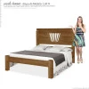 Cama de Casal Madeira Maciça Para Colchão 128/138 Gabriela Atraente Castanho