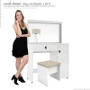 Penteadeira Camarim Lola com Banqueta Mirarack Branco