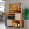 Cantinho do Café Balcão Para Micro-Ondas  90cm Aconchego Patrimar Cinamomo/Off White