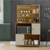 Cantinho do Café Balcão Para Micro-Ondas  90cm Aconchego Patrimar Nature/Off White
