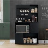 Cantinho do Café Balcão Para Micro-Ondas  90cm Aconchego Patrimar Preto