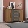 Cômoda Com Sapateira Grande 4 Gavetas 136cm Barcelona RV Móveis Cinamomo/Grafite