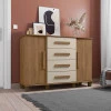 Cômoda Com Sapateira Grande 4 Gavetas 136cm Barcelona RV Móveis Cinamomo/Off White