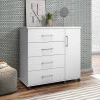 Cômoda Pequena 103cm Com Sapateira 4 Gavetas Belle Lukaliam Branco