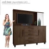 Cômoda com Painel Para TV 42 Polegadas Espelho 183cm Estrela RV Móveis Noce