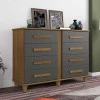 Cômoda Grande 8 Gavetas 136cm Georgia RV Móveis Cinamomo/Grafite