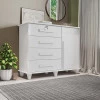 Cômoda com Sapateira 120cm 4 Gavetas Quarto Grécia RV Móveis Branco