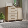 Cômoda com Sapateira 120cm 4 Gavetas Quarto Grécia RV Móveis Cinamomo/Off White