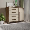 Cômoda com Sapateira 120cm 4 Gavetas Quarto Grécia RV Móveis Freijo/Off White