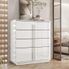 Cômoda Pequena 90cm 4 Gavetas e Rodízios Isis Lukaliam Branco