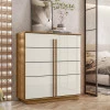 Cômoda Pequena 90cm 4 Gavetas e Rodízios Isis Lukaliam Freijo/Off White