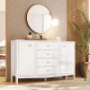 Cômoda Grande 4 Gavetas 2 Portas e Cabideiro Prisma Lukaliam Branco