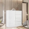 Cômoda Compacta 4 Gavetas Sapateira Rodízios Vênus Lukaliam Branco