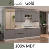 Módulo Paneleiro 70cm Com Vidro Reflecta 100% MDF Cozinha Modulada Gold Robel Fendi/Cinza/Reflecta