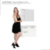 Conjunto Para Banheiro Aço Gabinete Kiwi 60 Espelho Ameixa Cozimax Branco