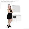 Conjunto Para Banheiro Aço Gabinete Kiwi 60 Espelho Ameixa Cozimax Branco/Preto