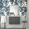 Conjunto Para Banheiro Orquídea 80 Com Espelho Bisotê 800x850 Cozimax Preto