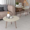 Conjunto de 3 Mesas Centro Apoio Lateral Evolution Patrimar Off White