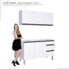Cozinha Completa Gabinete Para Pia e Armário Aéreo Gaia 150cm Cozimax Branco 
