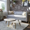 Conjunto Com 2 Mesas de Centro Redonda Classic Imcal Off White