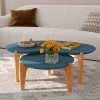Conjunto de Mesa de Centro Florida 105cm e 55cm Lukaliam Azul Lord/Freijo