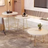 Mesa de Centro 60x60 Redonda 8006 JB Bechara Pérola/Dourado