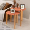 Conjunto de Mesa Lateral Florida 50cm e 60cm Lukaliam Luanda/Freijo