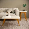 Conjunto Mesa Lateral e Mesa de Centro Prism Patrimar Off White
