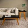Conjunto Mesa Lateral e Mesa de Centro Prism Patrimar Preto