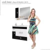 Conjunto Para Banheiro Madeira Orquídea 80 Cozimax Branco/Preto