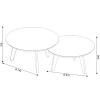 Conjunto Com 2 Mesas de Centro Redonda Classic Imcal Off White/Freijo