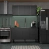 Cozinha Completa de Madeira Gabinete Para Pia 150cm e Armário Aéreo Cisne Cozimax Preto