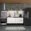 Gabinete De Madeira Para Pia De Cozinha 200cm Cisne Cozimax Branco