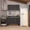 Cozinha Completa Gabinete Para Pia 120cm e Armário Aéreo Júpiter Cozimax Preto