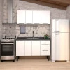 Cozinha Completa Gabinete Para Pia 140cm e Armário Aéreo Júpiter Cozimax Branco