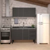 Armário Aéreo de Cozinha Aço 4 Portas Júpiter 140 Cozimax Preto