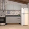 Cozinha Completa Gabinete Para Pia 150cm e Armário Aéreo Júpiter Cozimax Cinza Argila