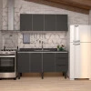 Armário Aéreo de Cozinha Aço 4 Portas Júpiter 160 Cozimax Preto