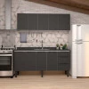 Cozinha Completa Gabinete Para Pia 180cm e Armário Aéreo Júpiter Cozimax Preto
