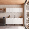 Cozinha Completa Gabinete Para Pia 200cm e Armário Aéreo Júpiter Cozimax Branco