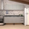 Armário Aéreo de Cozinha Aço 5 Portas Júpiter 200 Cozimax Cinza Argila