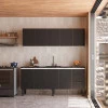 Cozinha Completa Gabinete Para Pia 200cm e Armário Aéreo Júpiter Cozimax Preto