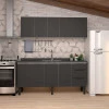 Gabinete de Aço Para Pia 200cm 4 Portas 3 Gavetas Júpiter Cozimax Preto