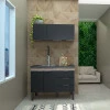 Cozinha Completa Gabinete e Armário Aéreo Flamingo 120 Cozimax Preto/Tamarindo