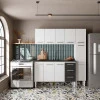Cozinha de Aço Gabinete Para Pia 150cm com Armário Aéreo Vênus Cozimax Branco/Preto