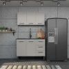 Cozinha Completa Gabinete Para Pia 120 e Armário Aéreo Juno/Apolo 4 Gavetas Cozimax Cinza Argila