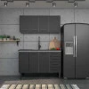 Gabinete de Aço Para Pia 140cm 3 Portas Juno/Apolo 4 Gavetas Cozimax Preto