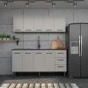 Cozinha Completa Gabinete Para Pia 180 e Armário Aéreo Juno/Apolo 4 Gavetas Cozimax Cinza Argila